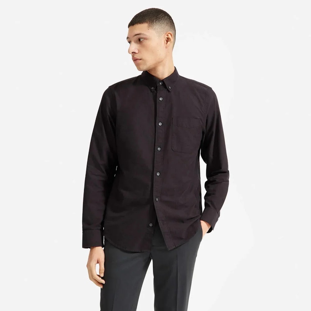 Everlane Black Slim Oxford Button Down Shirt